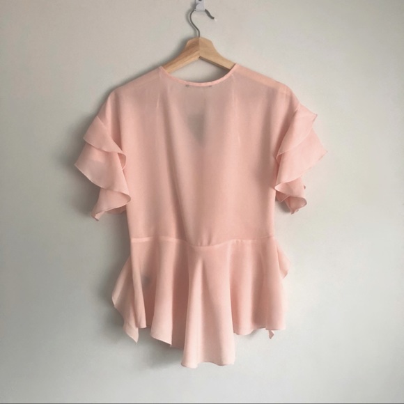 Flowy Butterfly Ruffle Chiffon Blouse - Picture 3 of 4